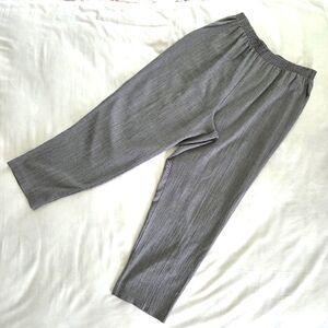 Vtg 90s Metro Womens 30x28 Black White Elastic Waist Tapered Pants Academia